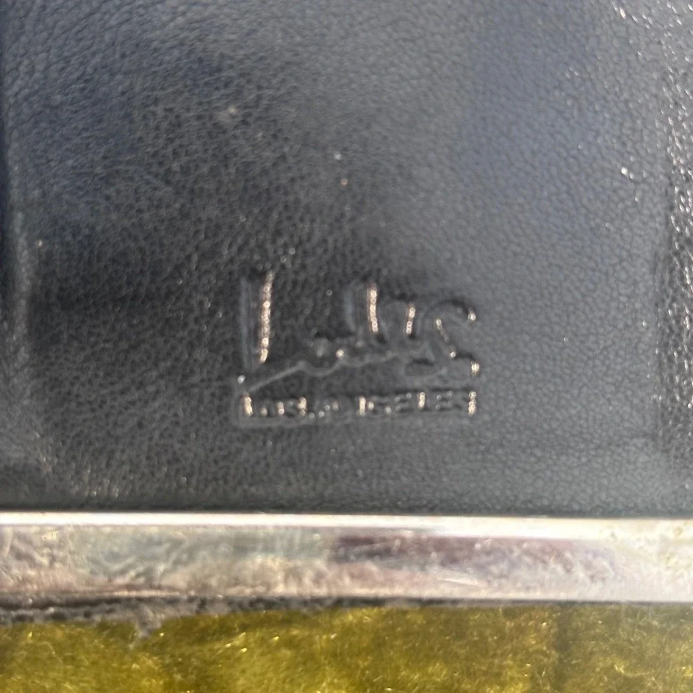 LUCILLE Black Embossed Floral Leather Clutch Wallet Organizer‎